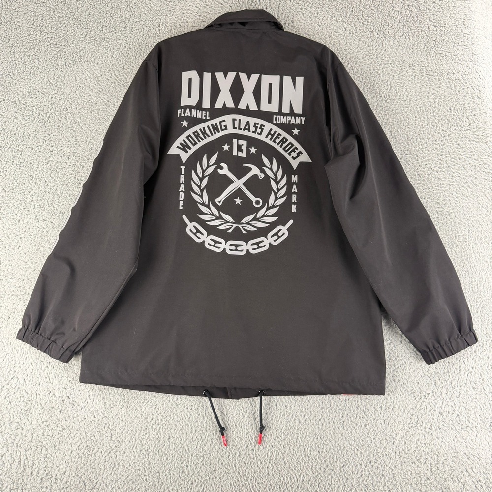 Dixxon Working Class Heroes Coaches Jacket Mens XL Black Snap Front Windbreakerr - Picture 12 of 14